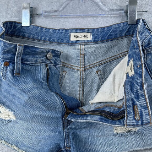 Madewell Jean Shorts Womens Size 29 Relaxed Denim Distressed High Rise Blue - Picture 3 of 9